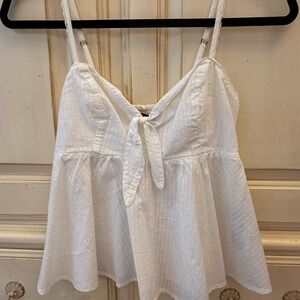 Abercrombie & Fitch White Tie-Front Camisole